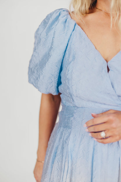 ASTR Linette Jacquard Midi Dress in Blue