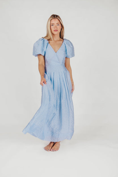 ASTR Linette Jacquard Midi Dress in Blue