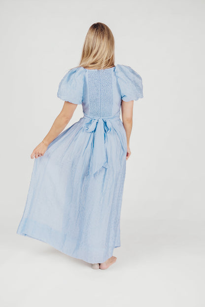 ASTR Linette Jacquard Midi Dress in Blue