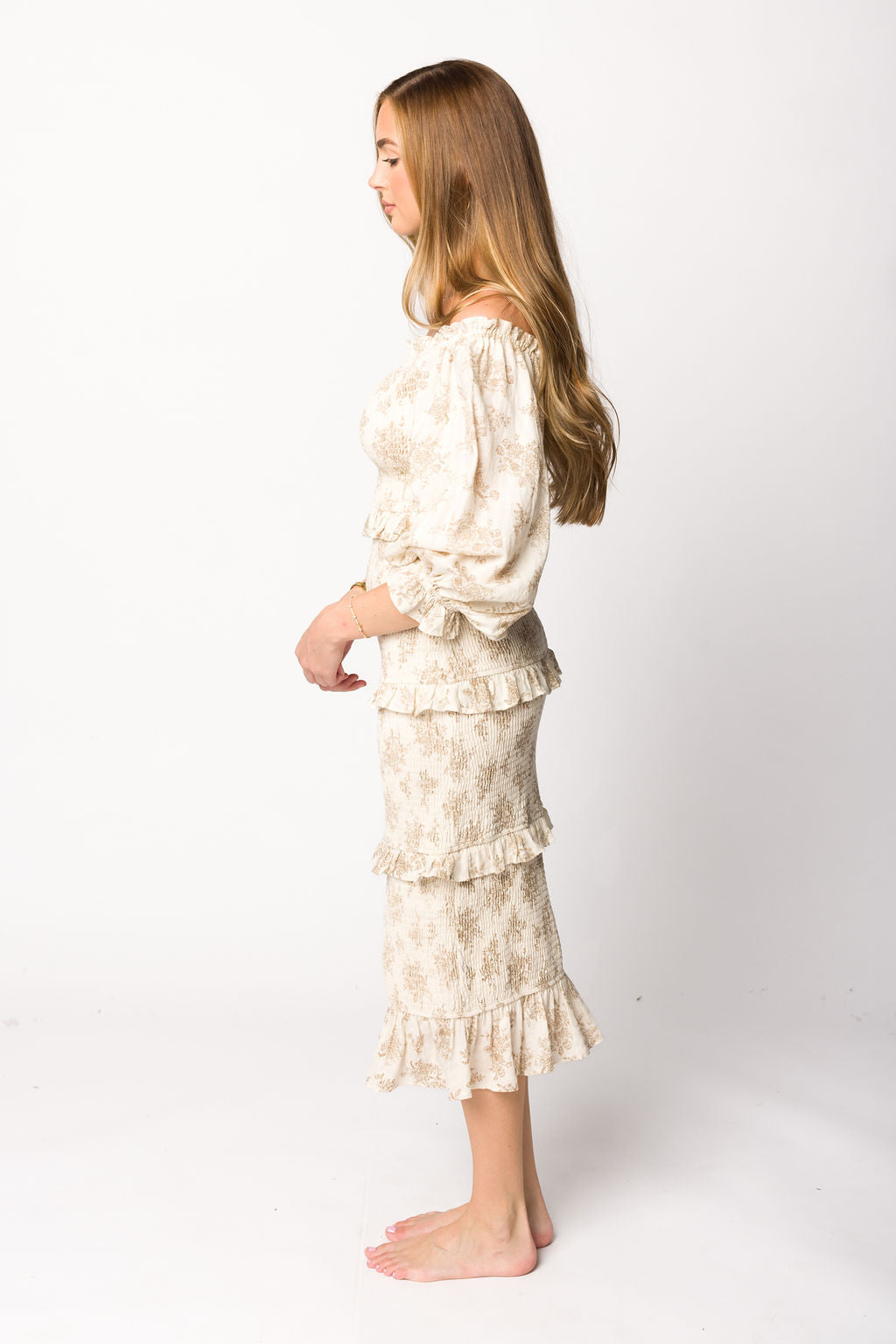 The Chloe Midi Dress in Brown - Bump Friendly