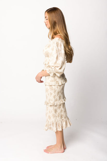 The Chloe Midi Dress in Brown - Bump Friendly