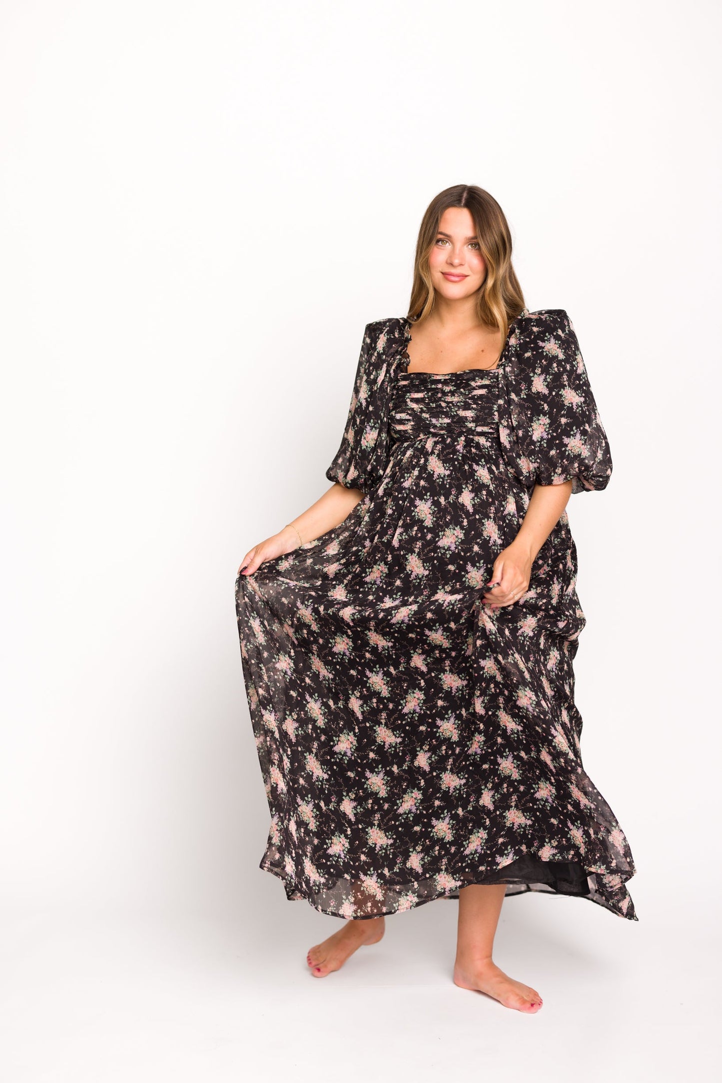 Melody Maxi Dress in Black - Bump Friendly & Inclusive Sizing (S-3XL)