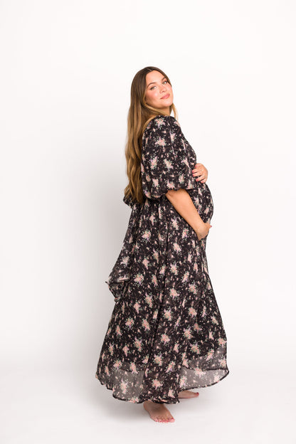 Melody Maxi Dress in Black - Bump Friendly & Inclusive Sizing (S-3XL)