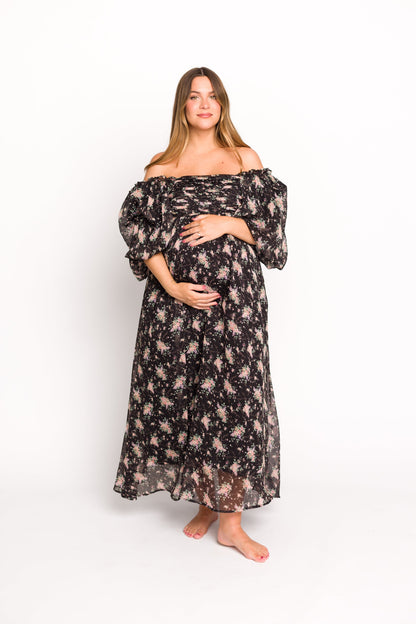 Melody Maxi Dress in Black - Bump Friendly & Inclusive Sizing (S-3XL)