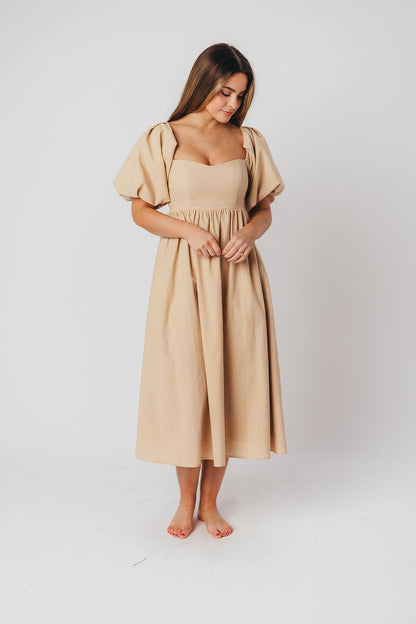 Hamilton Midi Dress in Taupe - Bump Friendly (S-2XL)