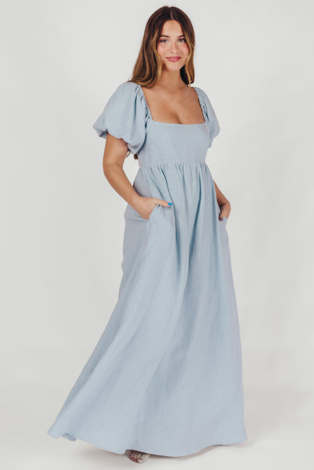 Candace Maxi Dress in Light Blue