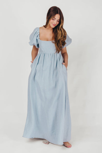 Candace Maxi Dress in Light Blue
