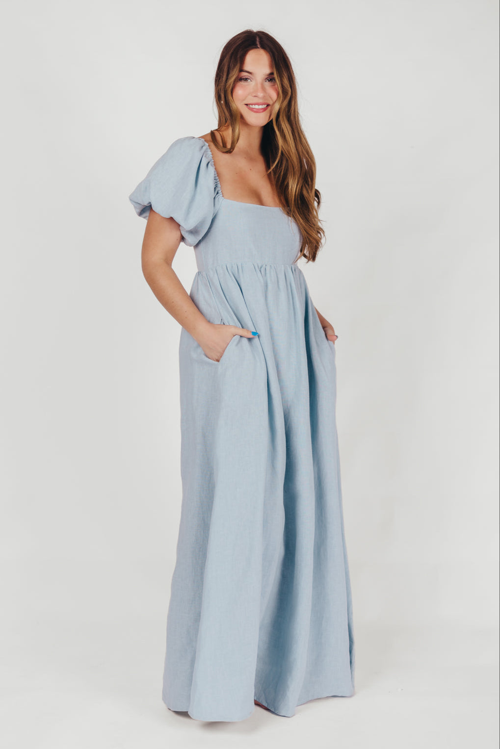 Candace Maxi Dress in Light Blue