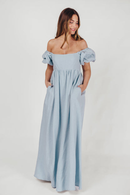Candace Maxi Dress in Light Blue