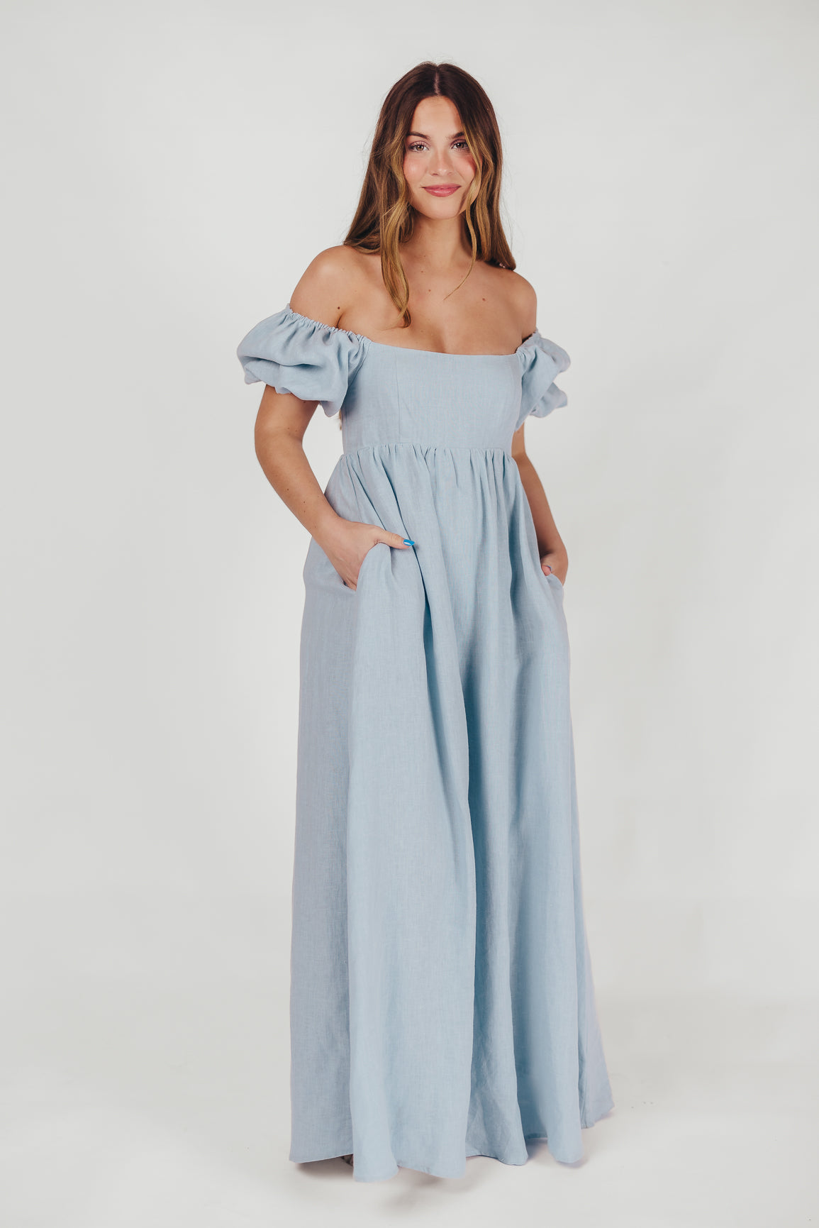 Candace Maxi Dress in Light Blue