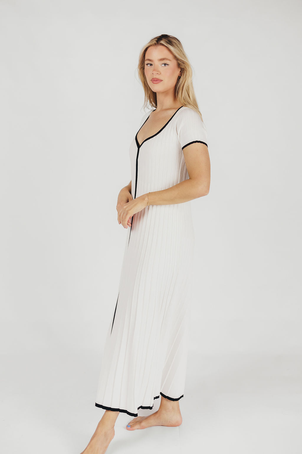 Marilyn Knit Maxi Dress in Off-White