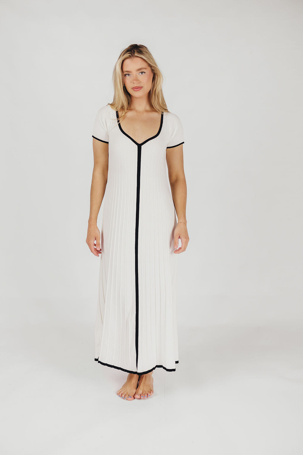 Marilyn Knit Maxi Dress in Off-White