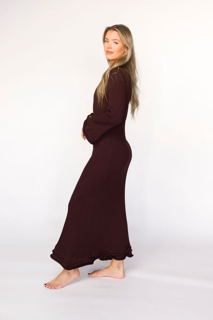 Arlet Dress in Brown - Bump Friendly