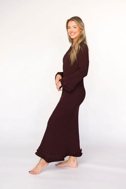 Arlet Dress in Brown - Bump Friendly
