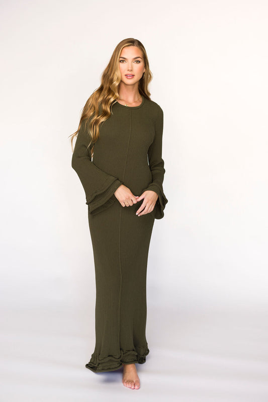 Arlet Dress in Olive - Bump Friendly