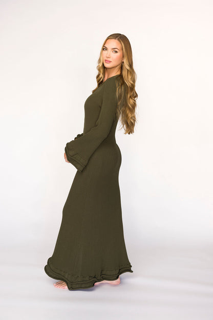Arlet Dress in Olive - Bump Friendly