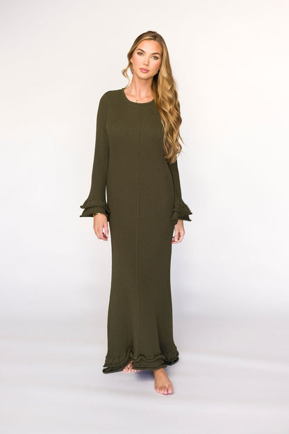 Arlet Dress in Olive - Bump Friendly