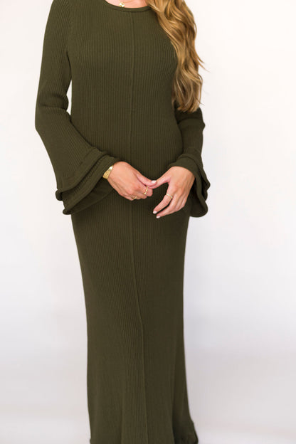 Arlet Dress in Olive - Bump Friendly