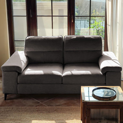 71.25 Chenille Loveseat Sofa - Deep Seat 2-Seater with 8 Cushion, Convertible Armrest & Removable Cover