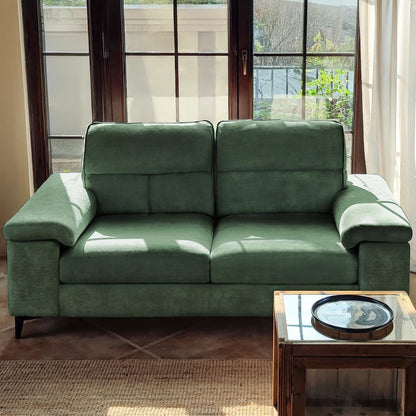 71.25 Chenille Loveseat Sofa - Deep Seat 2-Seater with 8 Cushion, Convertible Armrest & Removable Cover