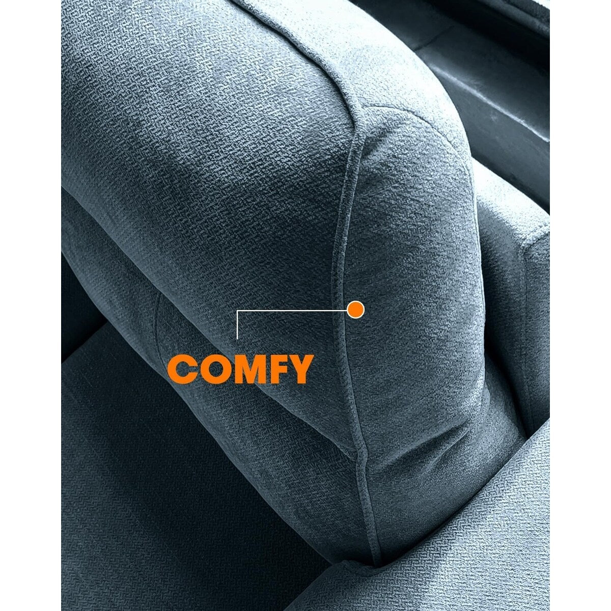 71.25 Chenille Loveseat Sofa - Deep Seat 2-Seater with 8 Cushion, Convertible Armrest & Removable Cover