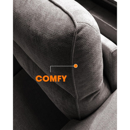 71.25 Chenille Loveseat Sofa - Deep Seat 2-Seater with 8 Cushion, Convertible Armrest & Removable Cover