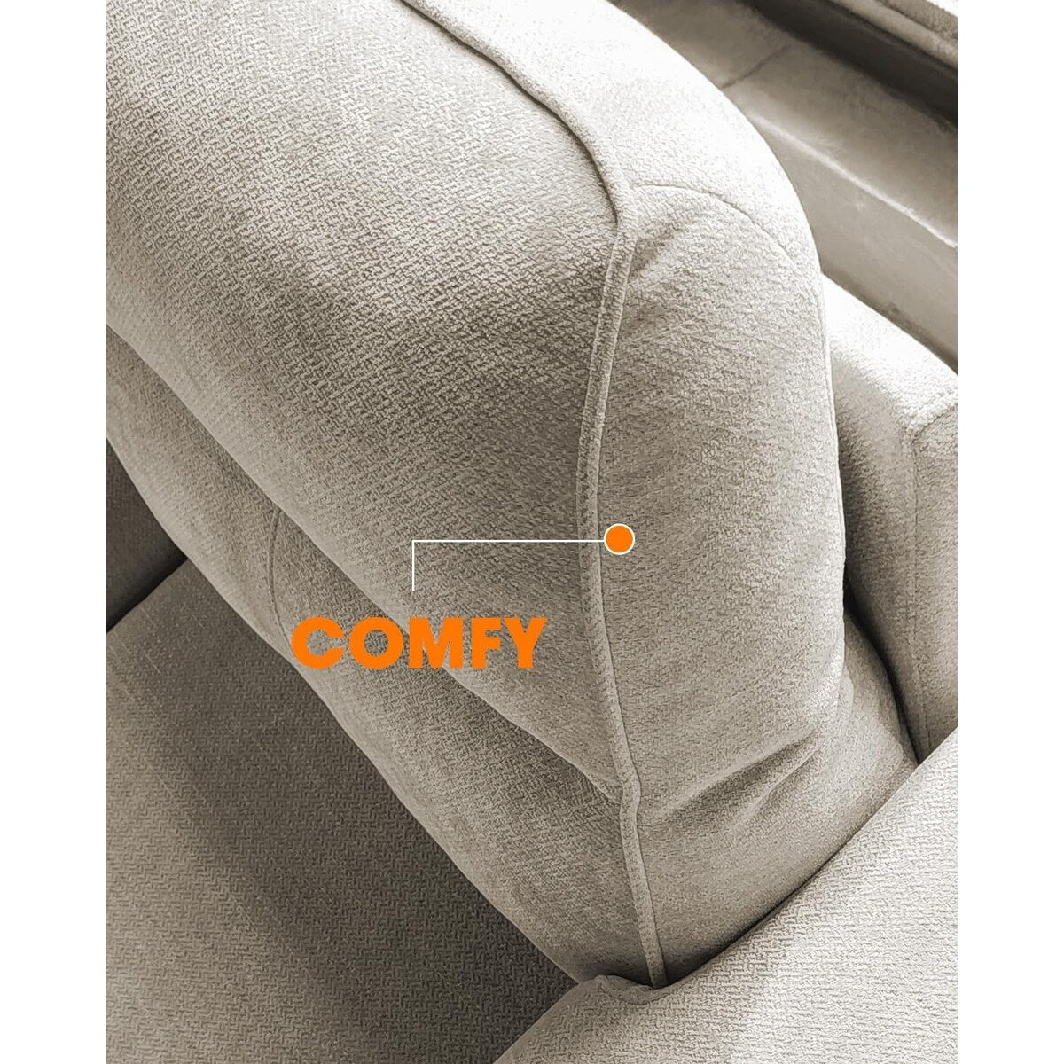 71.25 Chenille Loveseat Sofa - Deep Seat 2-Seater with 8 Cushion, Convertible Armrest & Removable Cover