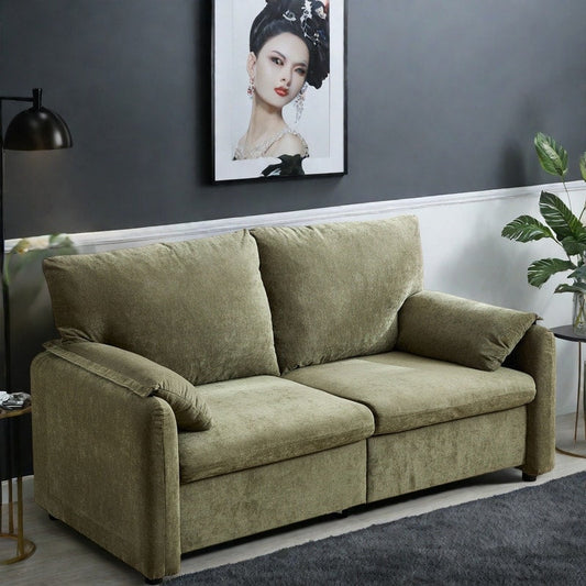 71.28 Chenille 2-Seater Sofa, Cloud-Like Comfort with High-Resilience Sponge, Modern Minimalist Design