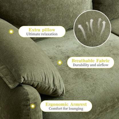 71.28 Chenille 2-Seater Sofa, Cloud-Like Comfort with High-Resilience Sponge, Modern Minimalist Design