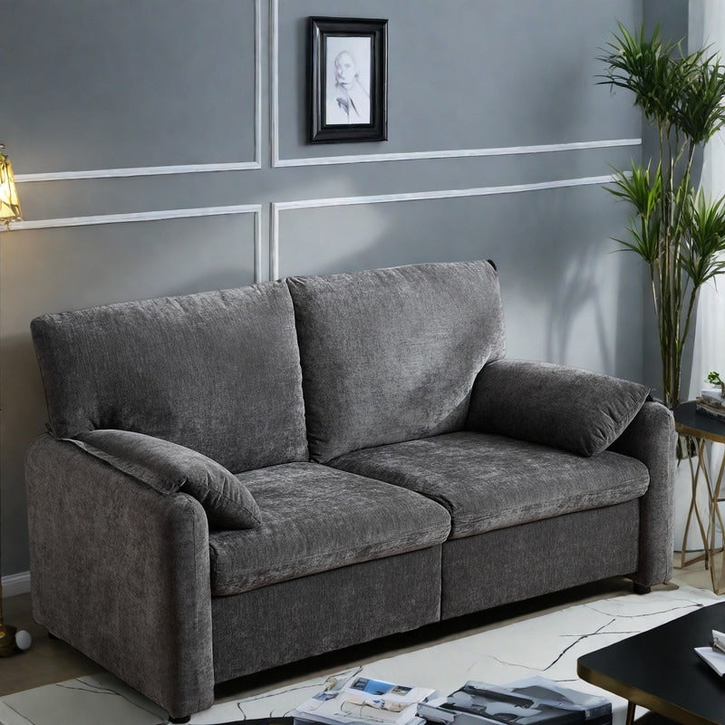 71.28 Chenille 2-Seater Sofa, Cloud-Like Comfort with High-Resilience Sponge, Modern Minimalist Design