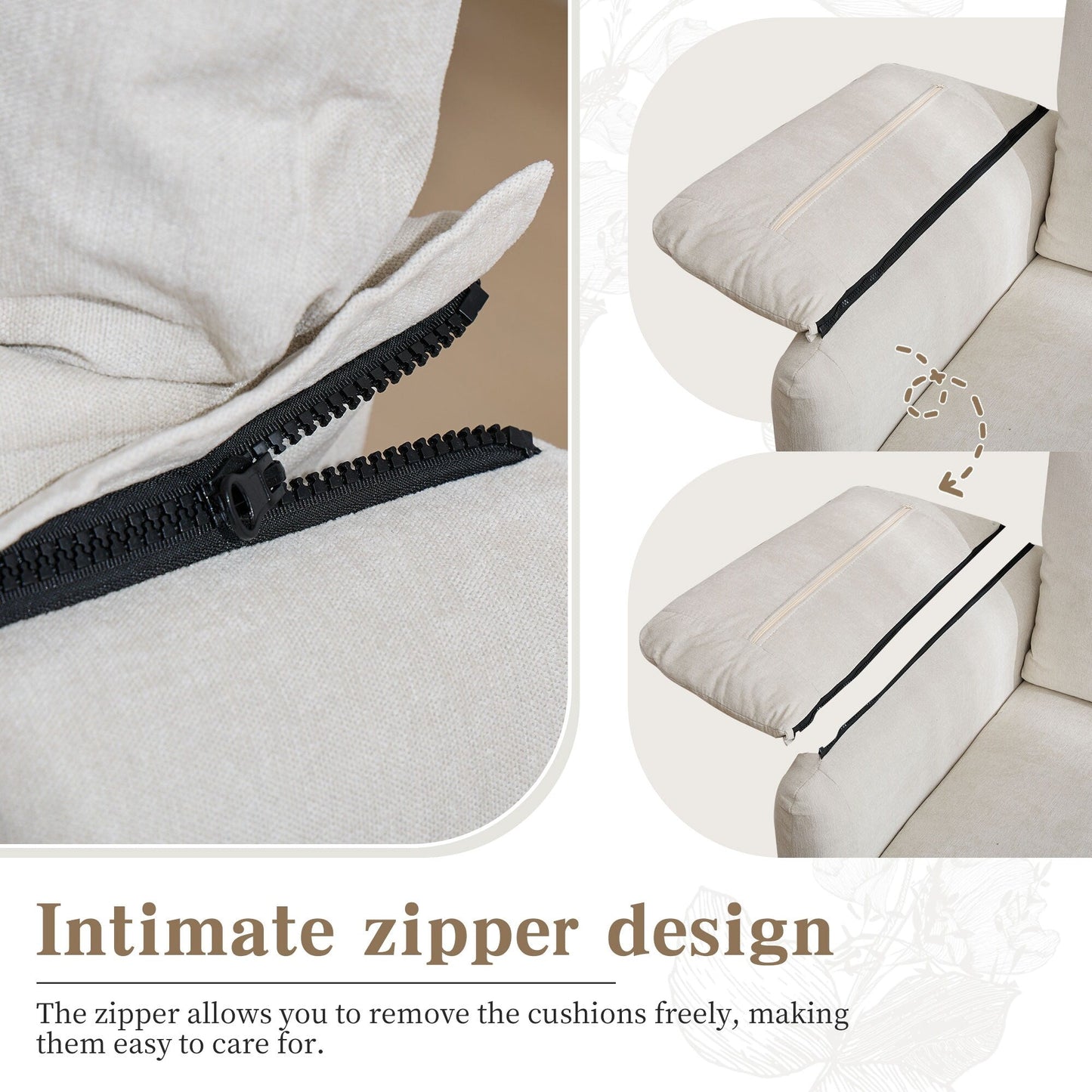 71.28 Chenille 2-Seater Sofa, Cloud-Like Comfort with High-Resilience Sponge, Modern Minimalist Design