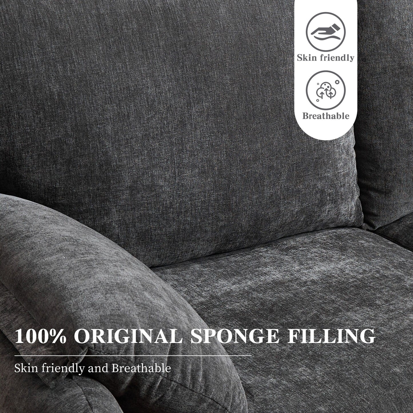 71.28 Chenille 2-Seater Sofa, Cloud-Like Comfort with High-Resilience Sponge, Modern Minimalist Design