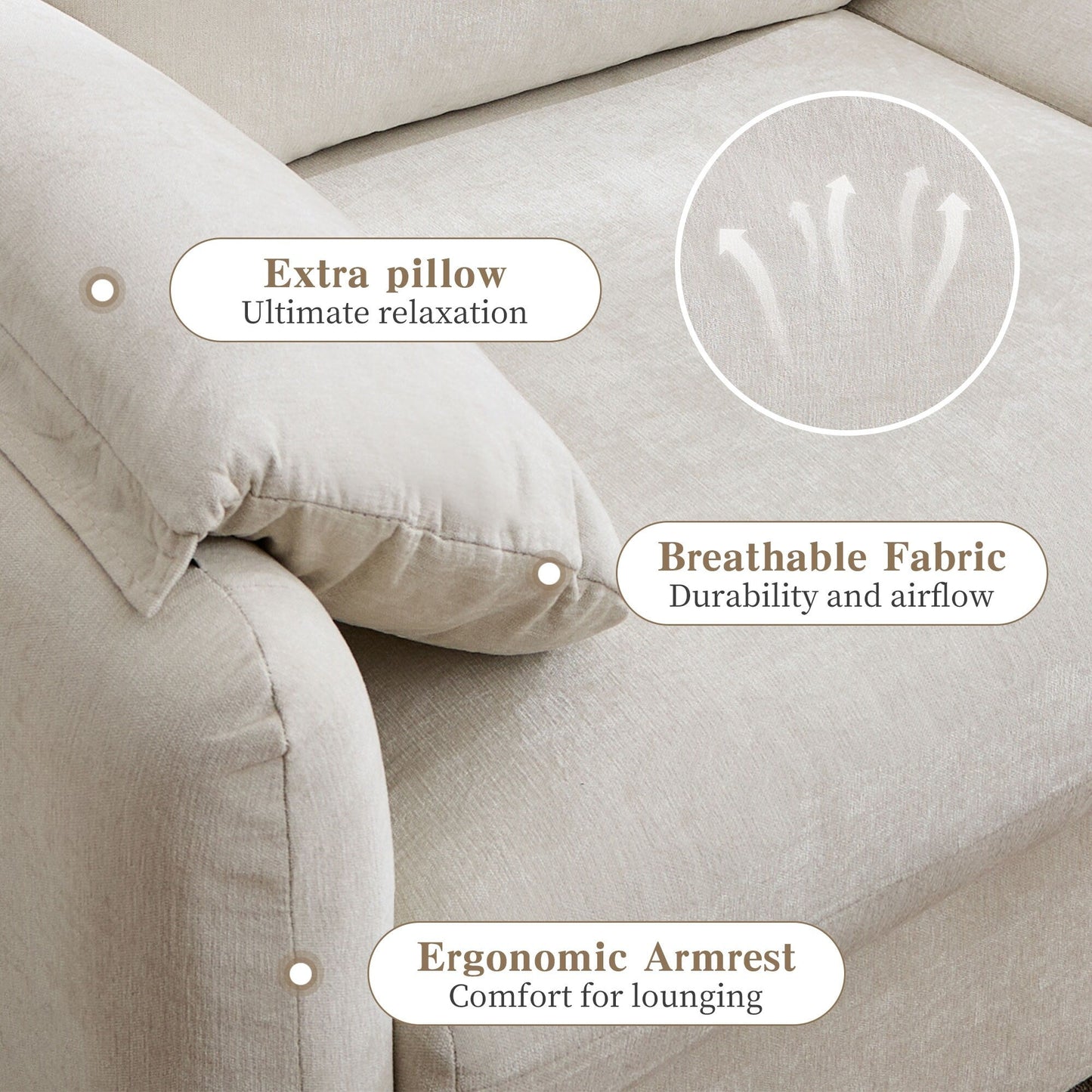 71.28 Chenille 2-Seater Sofa, Cloud-Like Comfort with High-Resilience Sponge, Modern Minimalist Design