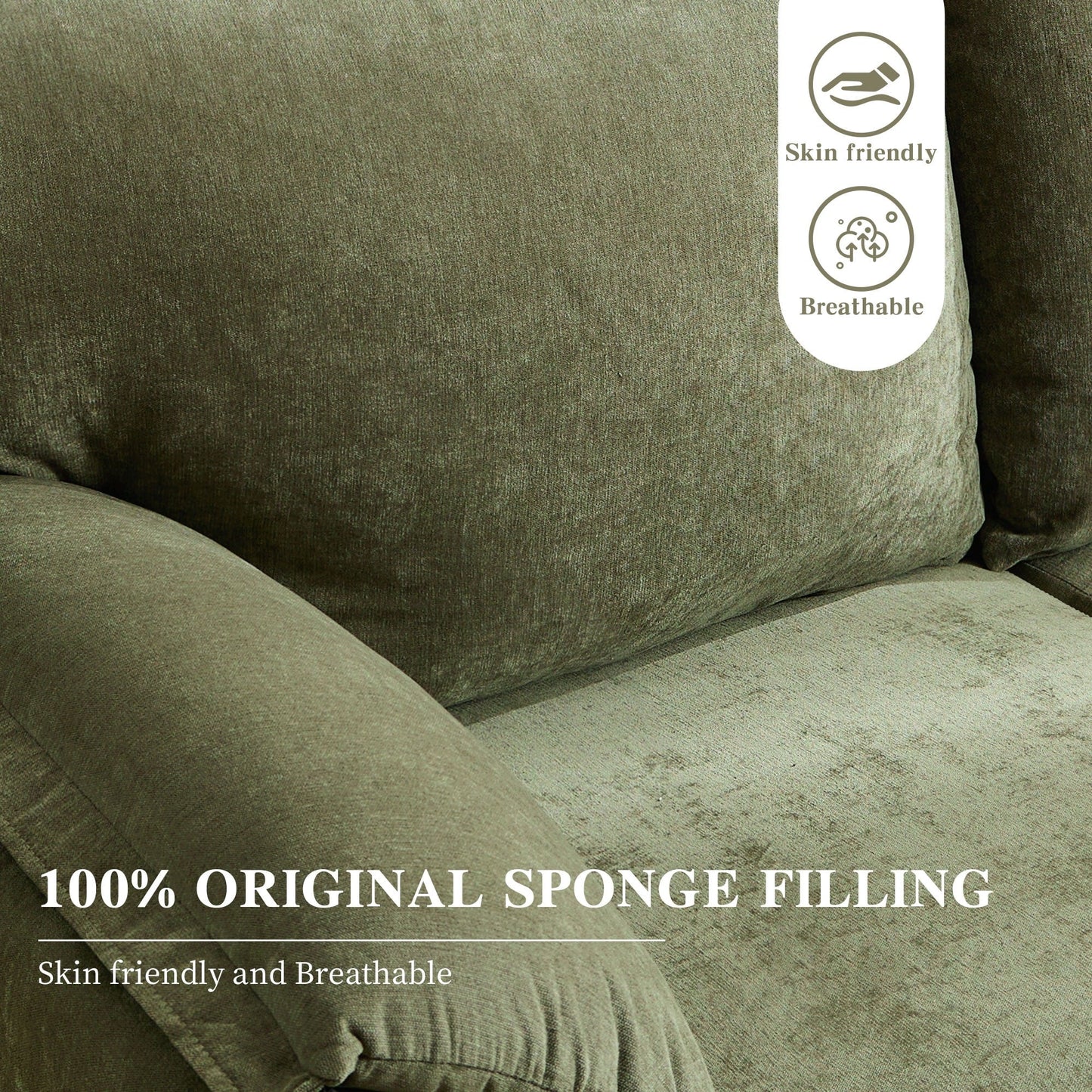 71.28 Chenille 2-Seater Sofa, Cloud-Like Comfort with High-Resilience Sponge, Modern Minimalist Design