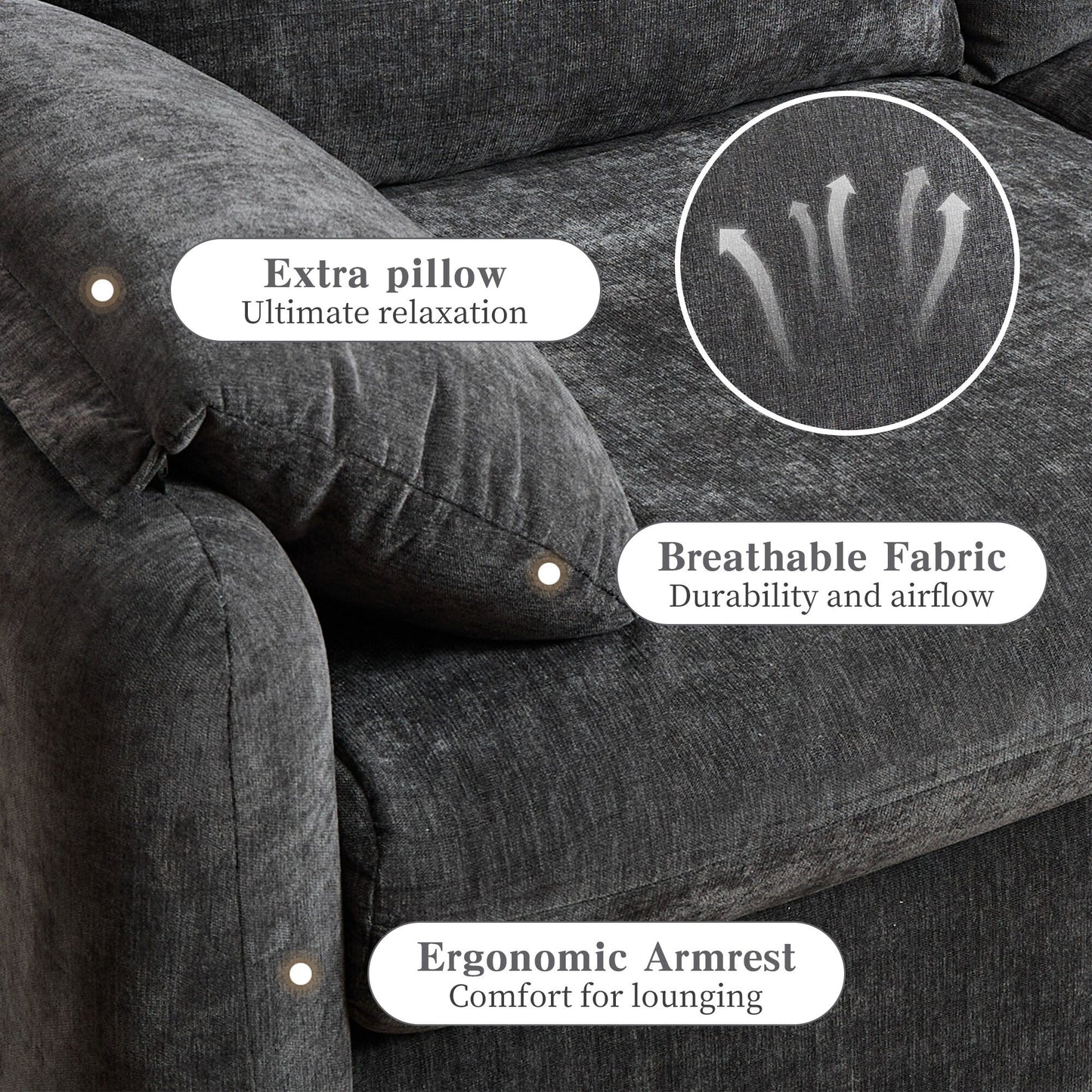 71.28 Chenille 2-Seater Sofa, Cloud-Like Comfort with High-Resilience Sponge, Modern Minimalist Design