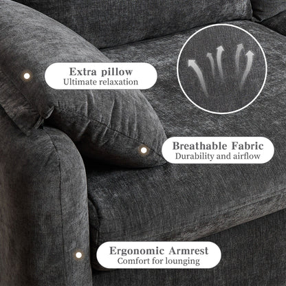 71.28 Chenille 2-Seater Sofa, Cloud-Like Comfort with High-Resilience Sponge, Modern Minimalist Design