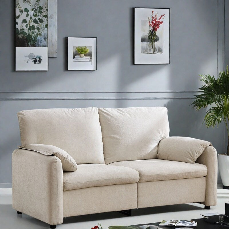 71.28 Chenille 2-Seater Sofa, Cloud-Like Comfort with High-Resilience Sponge, Modern Minimalist Design