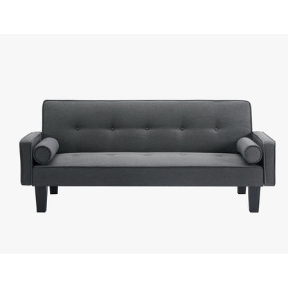 Linen Fabric Modern Convertible Sofa Bed with Removable Armrests