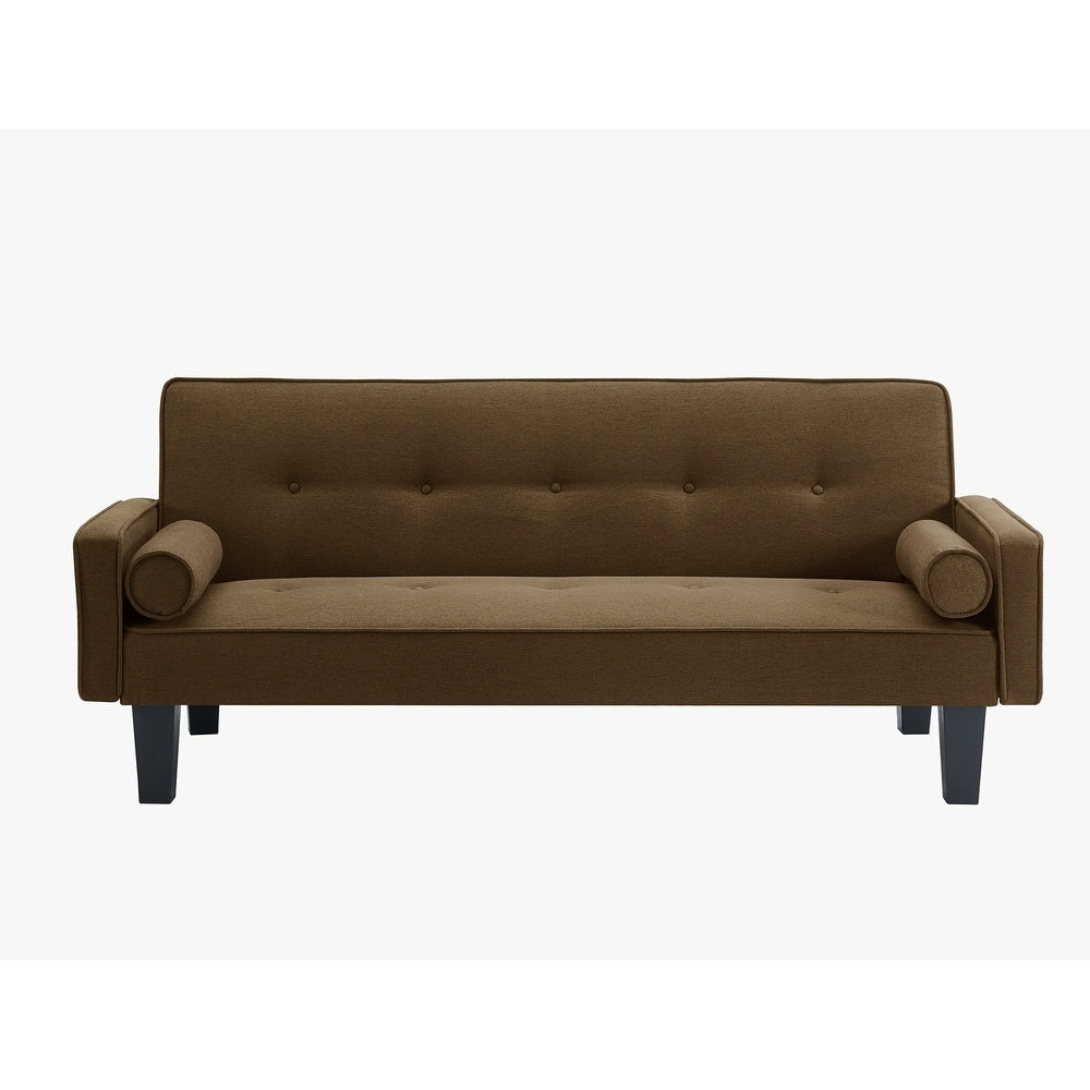 Linen Fabric Modern Convertible Sofa Bed with Removable Armrests