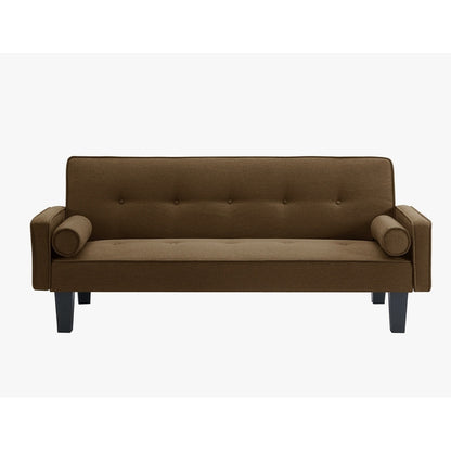 Linen Fabric Modern Convertible Sofa Bed with Removable Armrests