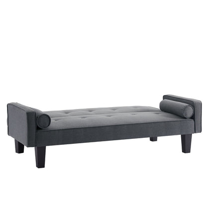 Linen Fabric Modern Convertible Sofa Bed with Removable Armrests