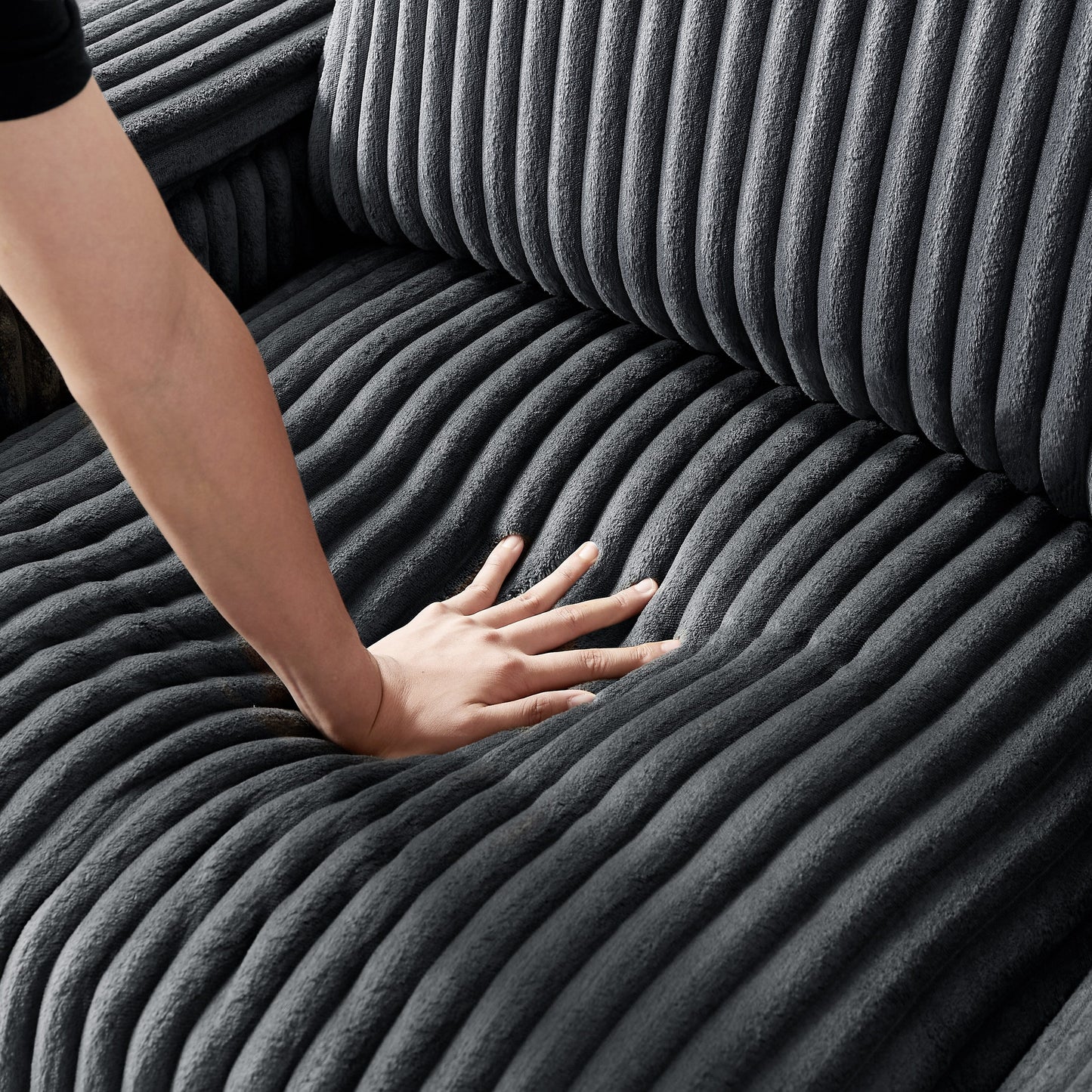 71 Fabric Loveseat Sofa with Square Storage Armrest and USB port for Living Room