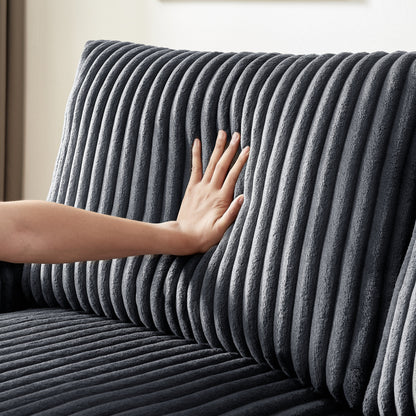 71 Fabric Loveseat Sofa with Square Storage Armrest and USB port for Living Room
