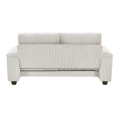 71 Fabric Loveseat Sofa with Square Storage Armrest and USB port for Living Room