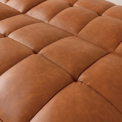71 Modern Faux Leather Armless Convertible Sofa with Split Back