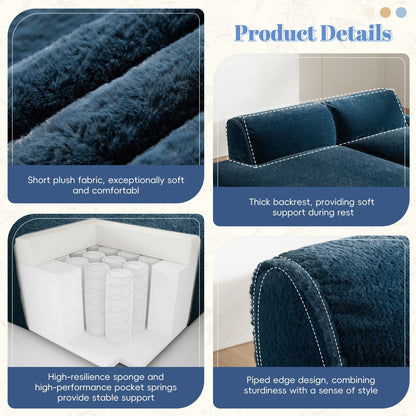 72 Oversized Modular Sofa Compressed Spacious Foam-Filled Sofa Bed