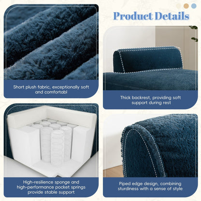 72 Oversized Modular Sofa Compressed Spacious Foam-Filled Sofa Bed