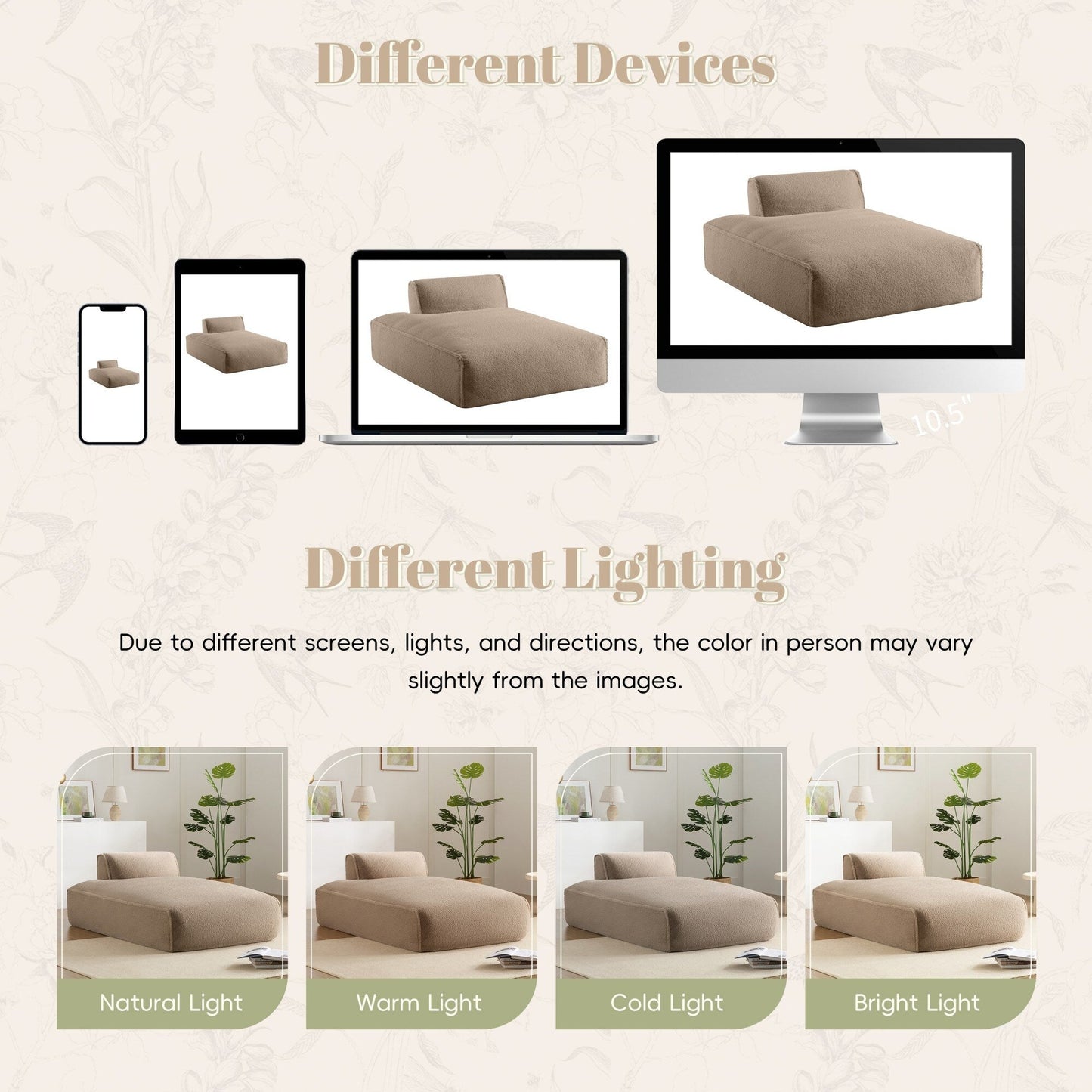 72 Oversized Modular Sofa Compressed Spacious Foam-Filled Sofa Bed