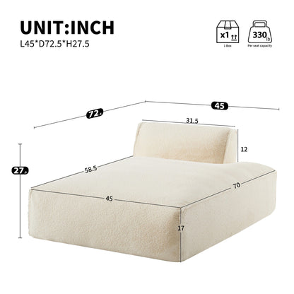 72 Oversized Modular Sofa Compressed Spacious Foam-Filled Sofa Bed