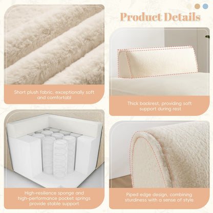 72 Oversized Modular Sofa Compressed Spacious Foam-Filled Sofa Bed